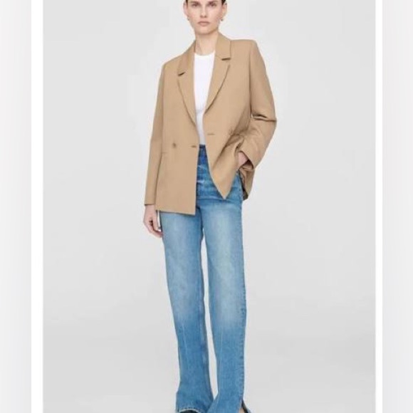 Anine Bing Madeleine Wool Blazer Deep Sand - Picture 14 of 16